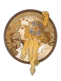 Round Portrait, 1897 Giclee Print by Alphonse Mucha