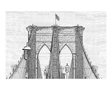 Brooklyn Bridge as a Charcoal Drawing Giclee Print by James Nesterwitz