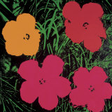 Flowers, 1964 (Red, Pink and Yellow) Poster af Andy Warhol