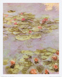 Red Water Lilies Art by Claude Monet