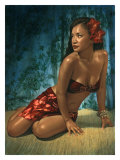 Waikiki Wally's Janine Giclee Print by Richie Fahey