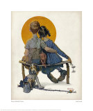 Sunset Giclée-tryk af Norman Rockwell Sunset Giclée-tryk af Norman Rockwell