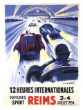 12 Heures Intl Reims 1954 Lámina giclée por Geo Ham