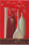 Elderflowers Against Red Background Prints by Ludmila Riabkowa