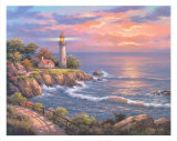 Sunset at Lighthouse Point Affiches par Sung Kim