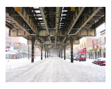 El Train during a NYC Blizzard Reproduction procédé giclée par New Yorkled