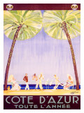 Cote D'azur Giclée-tryk af Jean-Gabriel Domergue