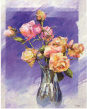 Roses with a Blue Vase Prints by I. Kupper