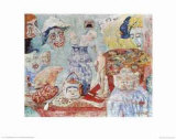 Naturaleza muerta con máscaras Lámina por James Ensor