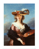 Selbstbildnis mit Strohhut Poster von Elisabeth Louise Vigee-LeBrun