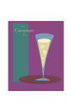 Champagne Flute in Purple Giclee Print by ATOM 