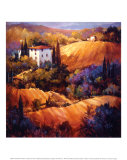Evening Glow Tuscany Poster by Nancy O'toole