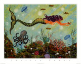 Purple Mermaid Pôsters por Jessica Fries Purple Mermaid Pôsters por Jessica Fries