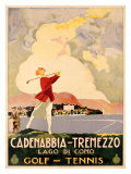 Cadenabbia to Tremezzo, Lago di Como, Golf and Tennis Giclee Print