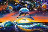 Delphin-Universum Kunstdruck