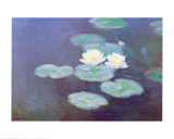 Nymphéas effet du soir Affiches par Claude Monet