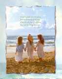 Three Girls on Beach Poster von Lisa Jane