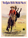 Buffalo Bill's Wild West, Cowboys Riding Wild Mustangs Giclee Print