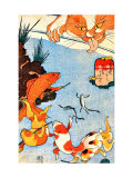Goldfish and Cat Giclee Print