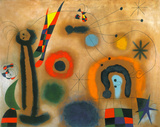 Libelle Mit Roten Flugeln Eine Schlange Jagend Posters par Joan Miró
