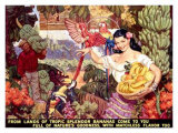 Bananas, From Lands of Tropical Splendor Giclee Print by Dean Cornwell