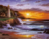 Sunset Lighthouse Affiches par Steve Sundram