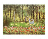 Artist's Family in the Garden at Argenteuil Kunstdrucke von Claude Monet