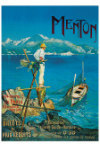 Menton Mer Montagne Print by L. Lessieux