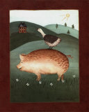 Pig with Goose Poster by Valerie Wenk