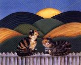 Gatos al atardecer Láminas por Valerie Wenk