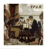 Prière du bénédicité reproduction procédé giclée par Norman Rockwell