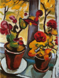 Blumen am Fenster Kunstdrucke von Auguste Macke