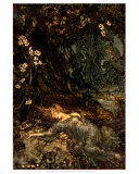 Titania Sleeping Posters by Arthur Rackham
