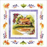 Cottage and Pond Print by Andrea Brooks