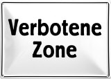 Verbotene Zone Targa in metallo