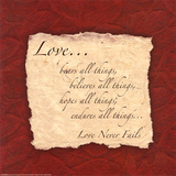 Words to Live By: Love Bears All Art par Smith-Haynes 