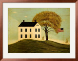 House with Flag Prints by Warren Kimble