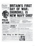 Britain's First Day of War: Churchill is New Navy Chief Giclee Print