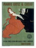 Pianos Ortiz & Cusso reproduction procédé giclée par Leonetto Cappiello