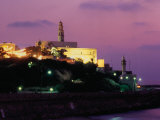 Sunset Behind Coastal Town of Jaffa, Tel Aviv, Israel Fotografie-Druck von Eddie Gerald