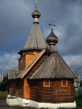 Reconstruction of a 10th Century Wooden Russian Orthodox Church, Vitebsk, Belarus Photographic Print by Jonathan Smith