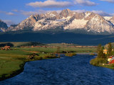 Salmon River and Sawtooth Mountains, Stanley, Idaho, USA Photographic Print by Stephen Saks
