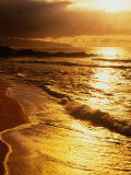 Sunset at the Beach on the North Shore, Pupukea Beach Park, Oahu, Hawaii, USA Photographic Print by Ann Cecil