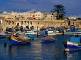Luzzus, Traditional Fishing Boats Moored in Harbour, Marsaxlokk, Malta Photographic Print by Craig Pershouse