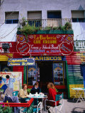 People Sitting Outside Cafe in La Boca, Buenos Aires, Argentina Photographic Print by John Hay