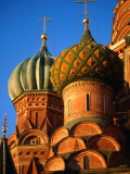 Detail of Onion Domes of St. Basil's Cathedral, Moscow, Russia Photographic Print by Jonathan Smith