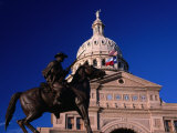 Texas Ranger Statue in Front of State Capitol Building, Austin, Texas, USA Photographic Print by John Neubauer