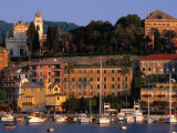 Buildings on Waterfront, Santa Margherita, Liguria, Italy Photographic Print by Stephen Saks