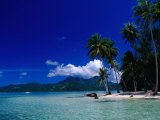 Beach and Waters of Lagoon, French Polynesia Photographic Print by Jean-Bernard Carillet