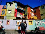 Street Market and Colourful Buildings, La Boca, Buenos Aires, Argentina Photographie par Tom Cockrem